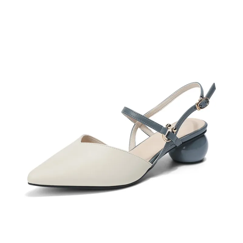 DAPHNE High Heels Women's Ecru/Light Blue-3