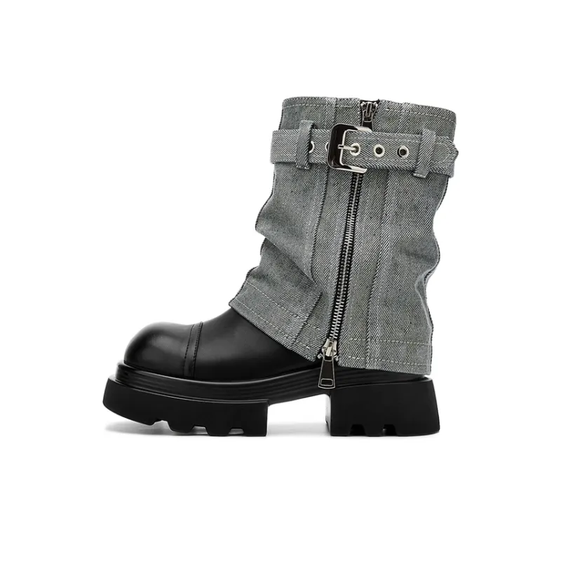 Jin Baichuan Ankle Boots Women's Light Blue-0