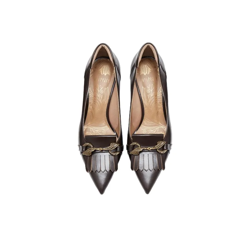 Joypeace Autumn Letter Slim Heel High Heels 6cm Women's-2