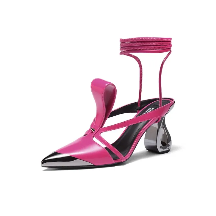 Staccato Armor Floral Irregular Heel Sandal High Heels 8cm Women's-5