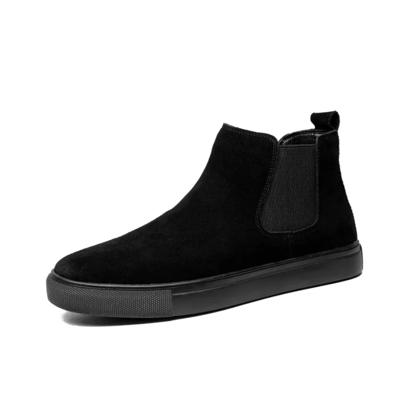YEDANI Ankle Boots Men Black Base Single Layer Shoes/White Base Unlined Shoes-11