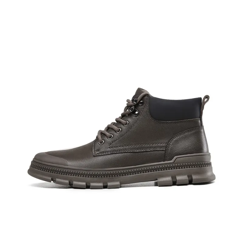KANGNAI Ankle Boots Men Black/Khaki-5