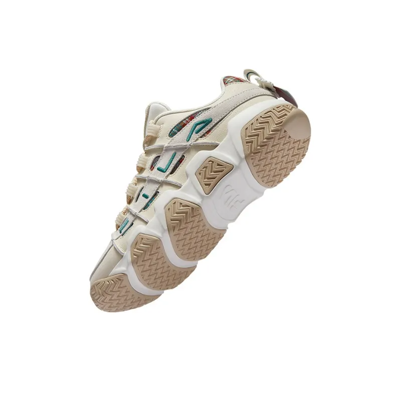 FILA FUSION Barricade Basketball Shoes Men Low Top Foam White/Water Tank Green-3