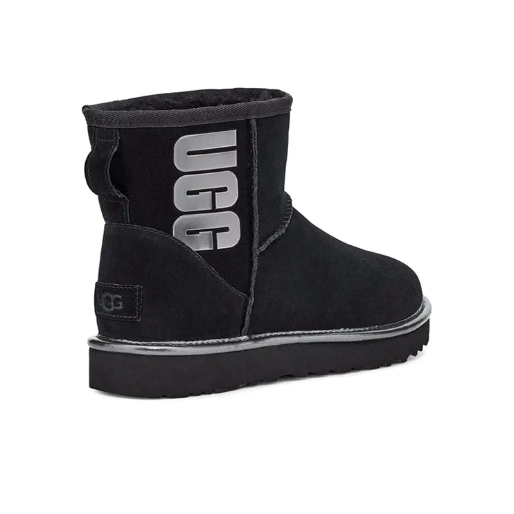 UGG CLASSIC MINI Snow Boots Women's Metallic Black-2