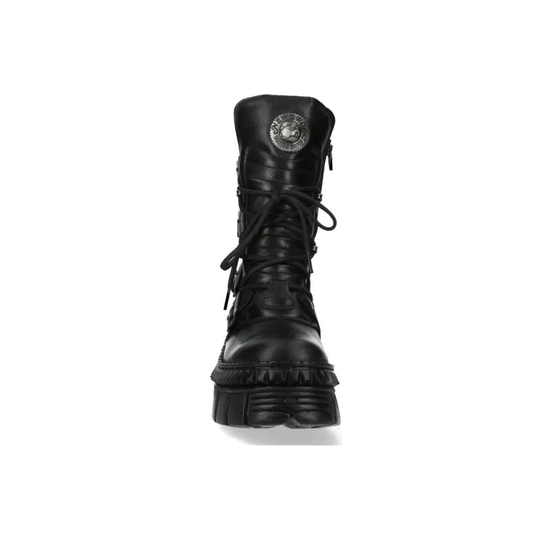 NEW ROCK Ankle Boots 6cm Unisex Black-4