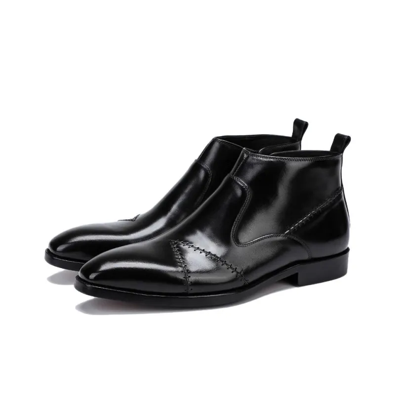 ASTON M.JAZZ Ankle Boots Men Black/Coffee-3