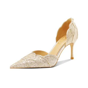 ROSE CASTLE Slim Heel High Heels 7.5cm Women's Gold