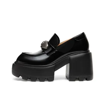 MIO High Heels Women's Black Glossy | Black Twill