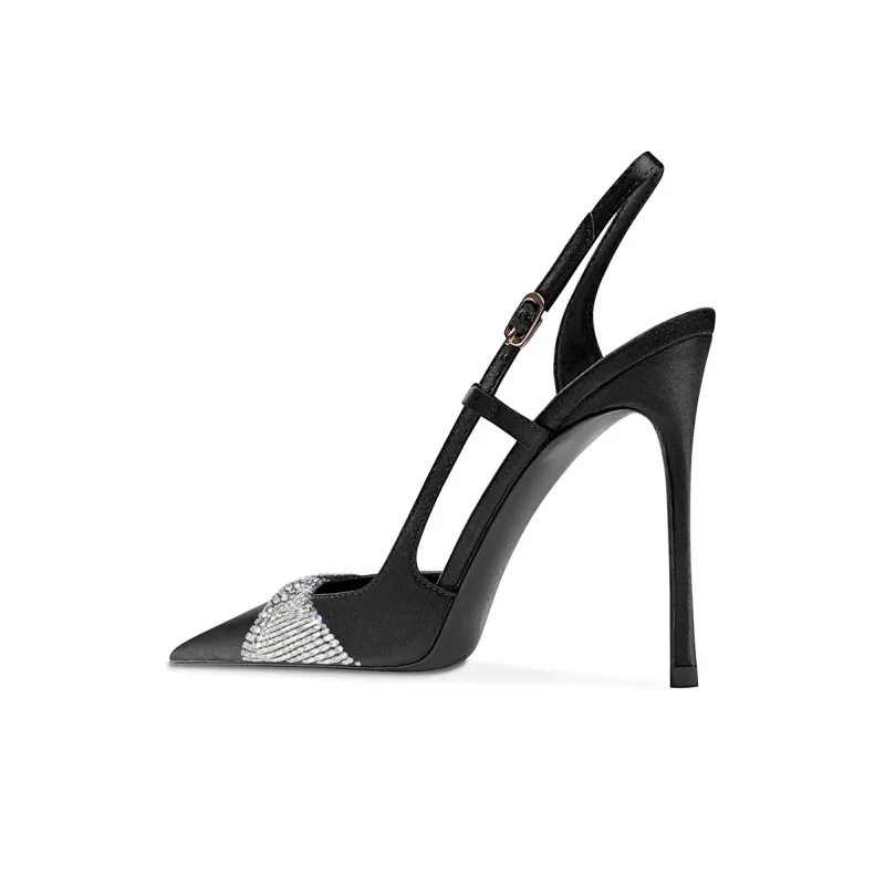 Ganxiaojie Slim Heel High Heels Women's Black-2