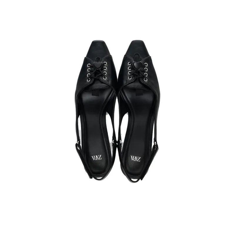 ZARA Slim Heel High Heels 5cm Women's Black-3