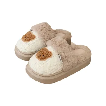 SHIGUDE Home Cotton Slippers Women's White
