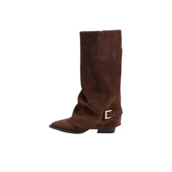 URBAN REVIVO Knee high Boots Women's Dark Coffee Brown