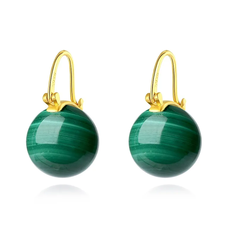 QIAOWUQIAONV Malachite Earrings Women's-0
