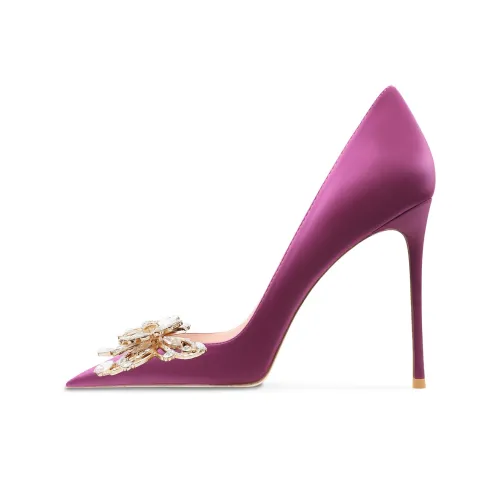 Ganxiaojie Slim sandals High sandalss Women's Deep Rose Red