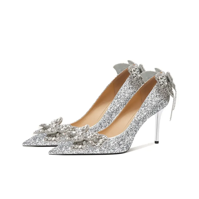 MCKP High Heels Women's Silver/Champagne-1