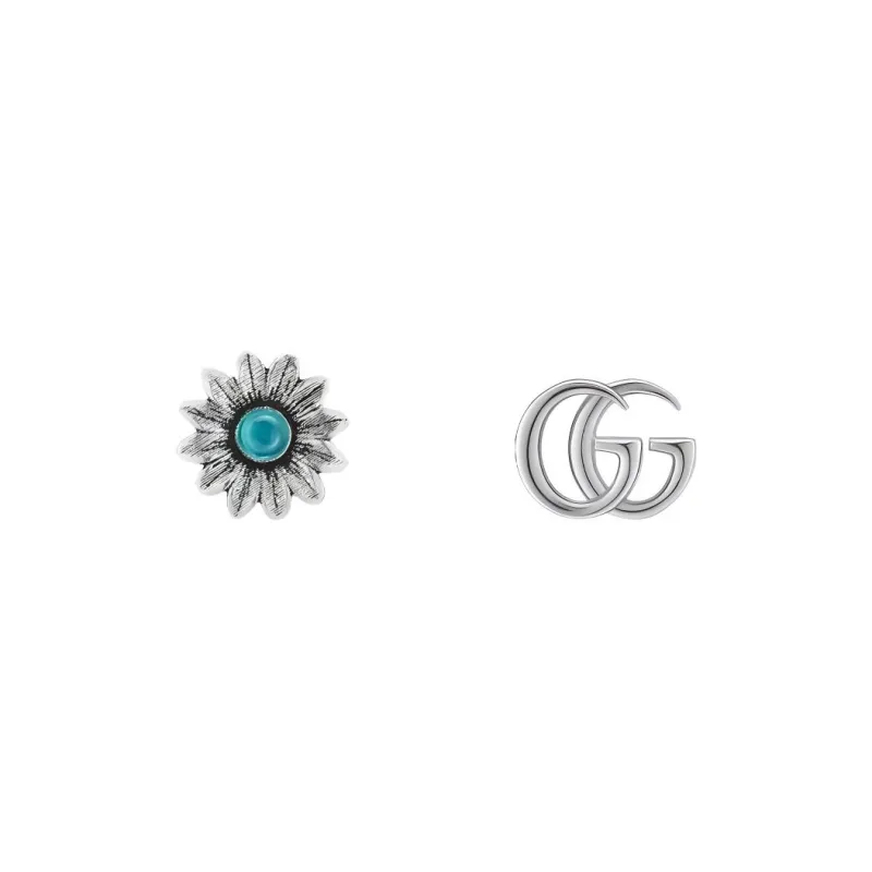 GUCCI Sterling Silver Gg Marmont Flower Earrings-0