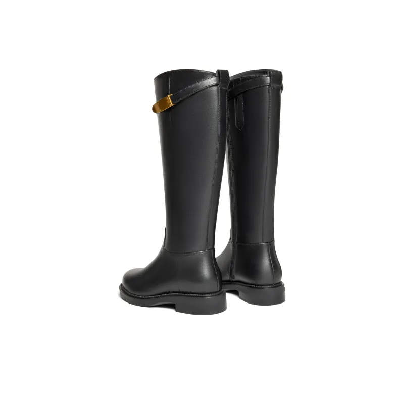 Teenmix Knee high Boots 3.5cm Women's Black-7