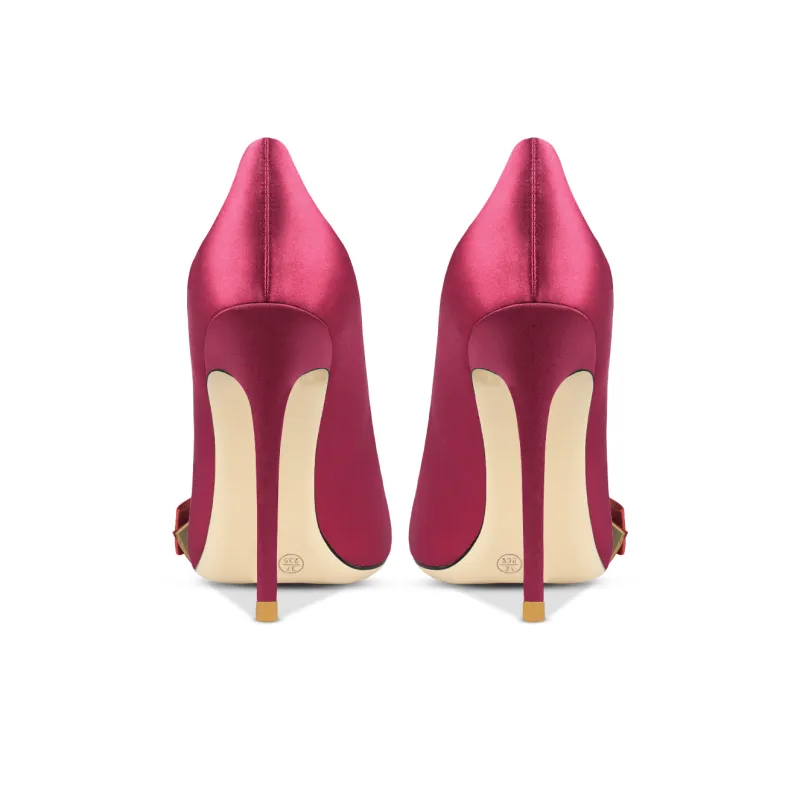 Suyymakk Slim Heel High Heels Women's Burgundy-4
