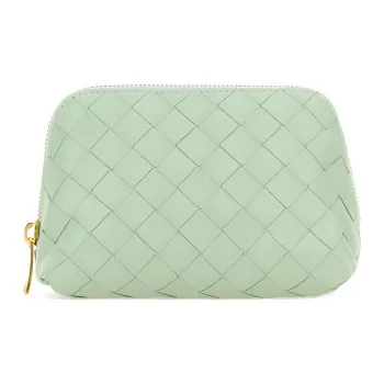 Bottega Veneta Leather Makeup Bag Women's Mint Green