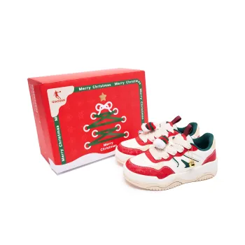 QIAODAN Panda Print Skateboard Shoes Women's Low Top White Red Green