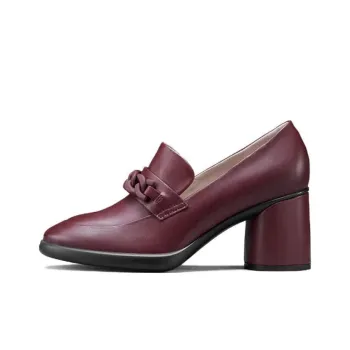 Ecco Chunky Heel High Heels 6.5cm Women's Dark Burgundy