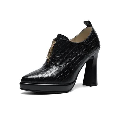 ZHR Chunky Heel High Heels 10cm Women's