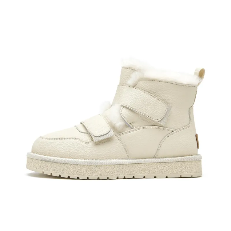 Beau Today Abrasion Resistant Slip Resistant Short Mid Calf Snow Boots Women's White-0