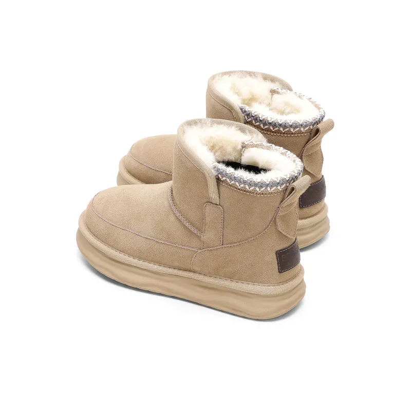 ST&SAT Warm Wear Resistant Slip Resistant 11cm Snow Boots Women's-4