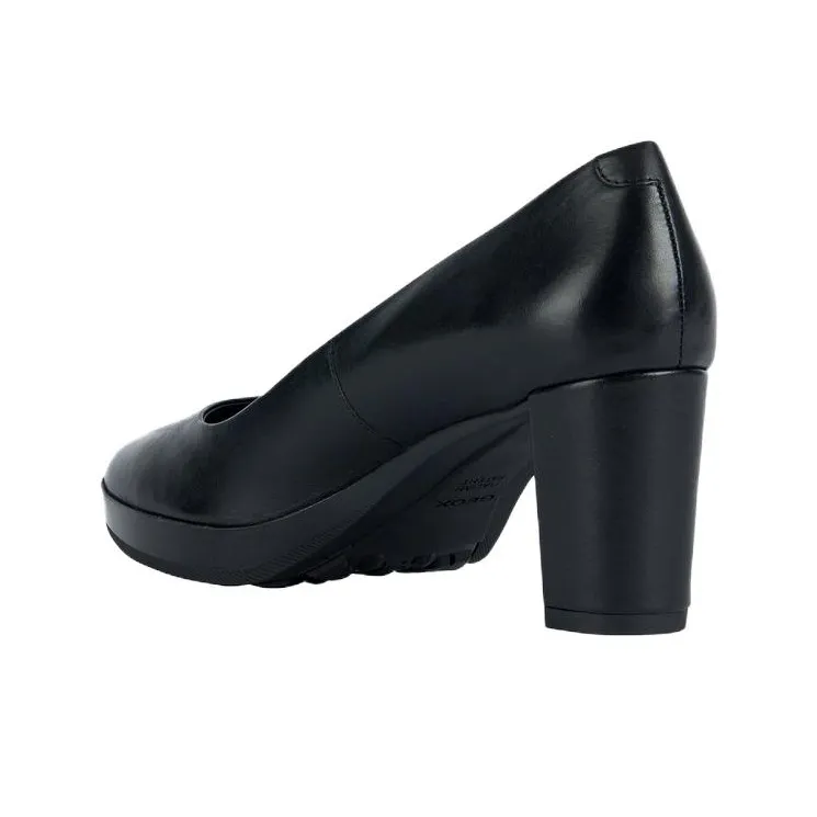 GEOX Chunky Heel High Heels 7cm Women's Black-3