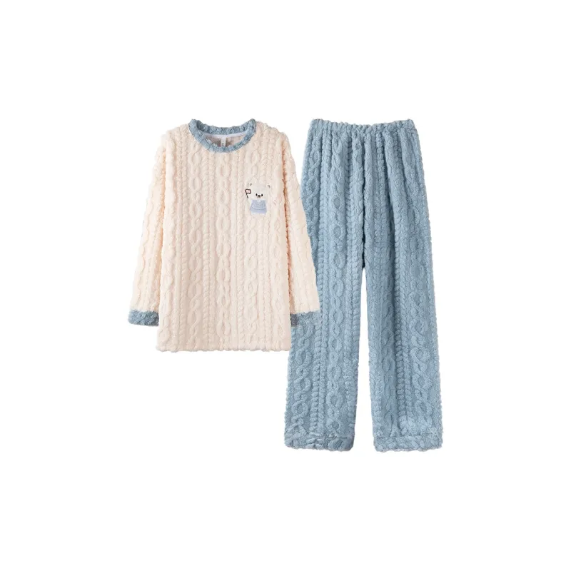 XIAFENYAN Pajama Set Women's Blue-0