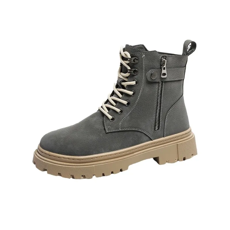 Bull charm Martin Boots Unisex Black/Gray/Khaki-6