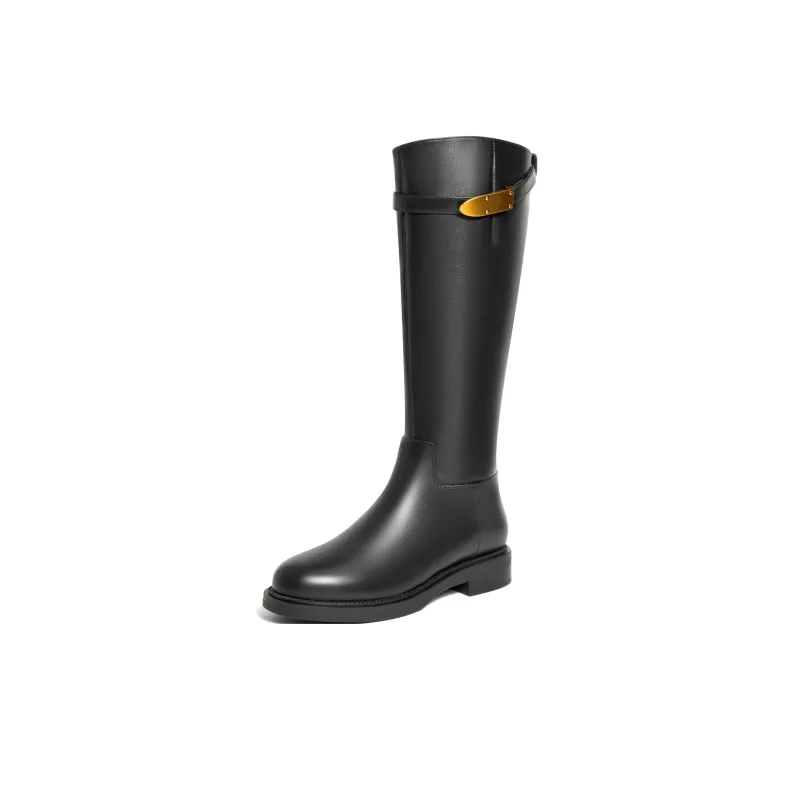 Teenmix Knee high Boots 3.5cm Women's Black-6