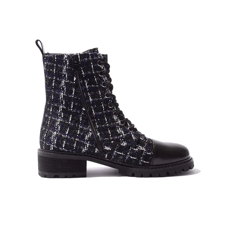 STEVE MADDEN Martin Boots Women's Black/White-1