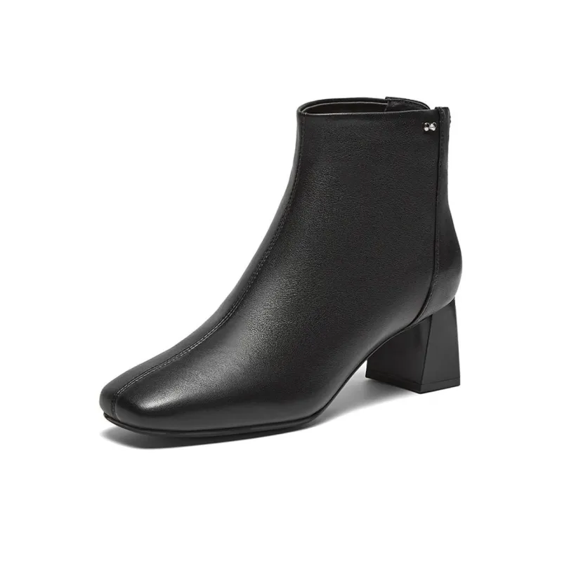 BASTO Ankle Boots Women's Black Fleece Lined/Khaki Fleece Lined/Black/Khaki-1