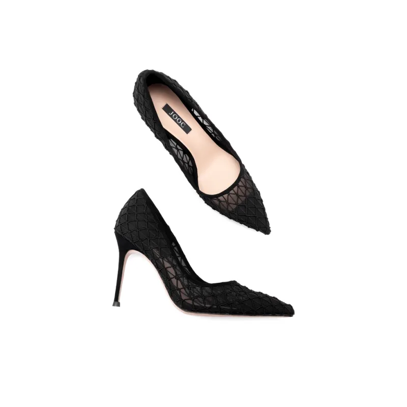 JOOC High Heels Women's Sexy Black-3