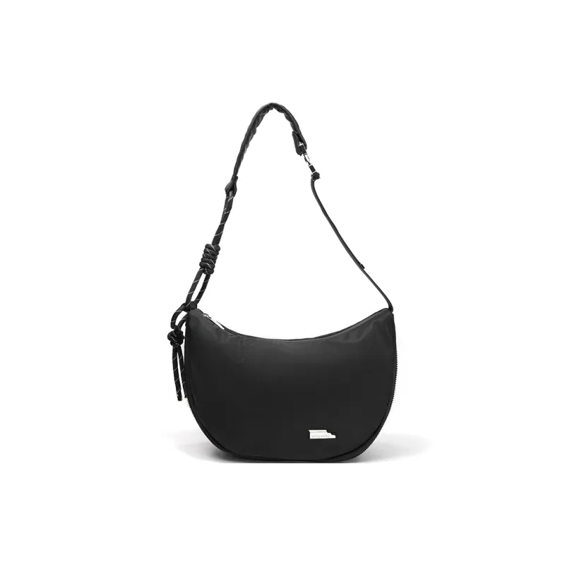 SMTING STUDIO Polyester Shoulder Bag Medium Size Unisex Deep Black/Oat-0