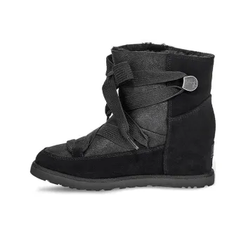 UGG Classic Femme Lace Up Snow Boots Black Women's