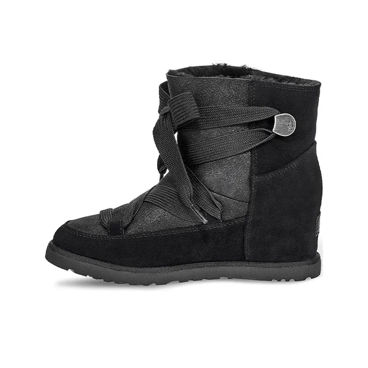 UGG Classic Femme Lace Up Snow Boots Black Women's-0