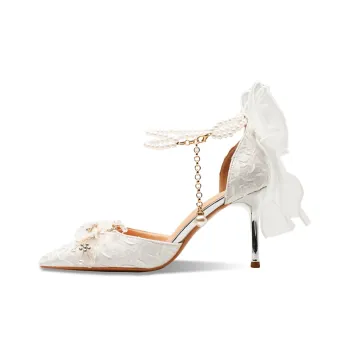 MCKP Slim Heel High Heels 8cm Women's White