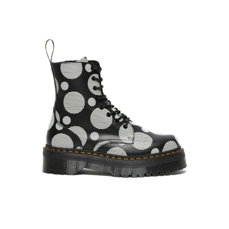 Dr.Martens Jadon Polka Dot Smooth Leather Platform Boots 'Black' Women's-1