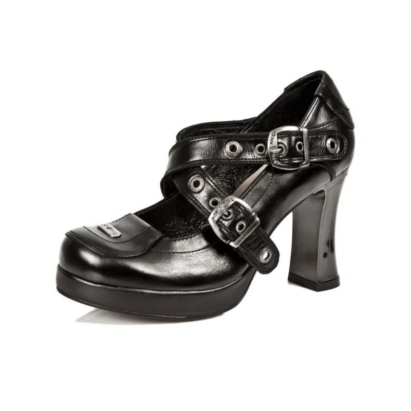 NEW ROCK High Heels 9cm Women's Black-1
