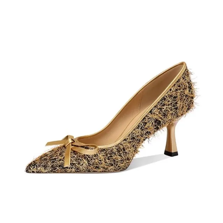 JESSICA SOPHIA Chanel Inspired Slim Heel High Heels 7cm Women's-2