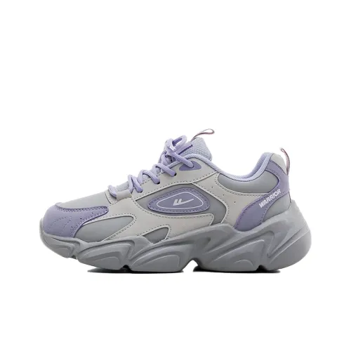Warrior Height Increasing Wear Resistant Lightweight Slip Resistant Low Top Chunky Sneakers Women's Gray Purple