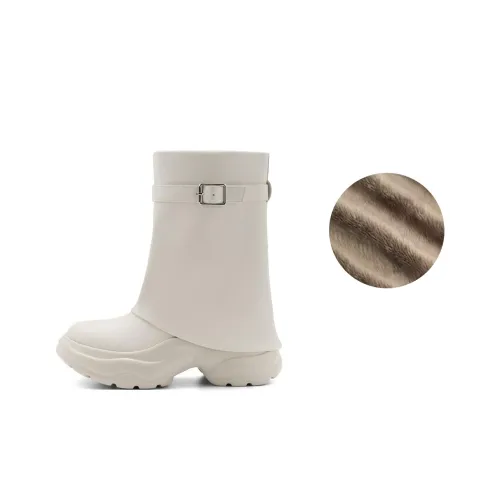 BELLE Ankle Boots 6CM Women's Soft Matte White Meteorite Black