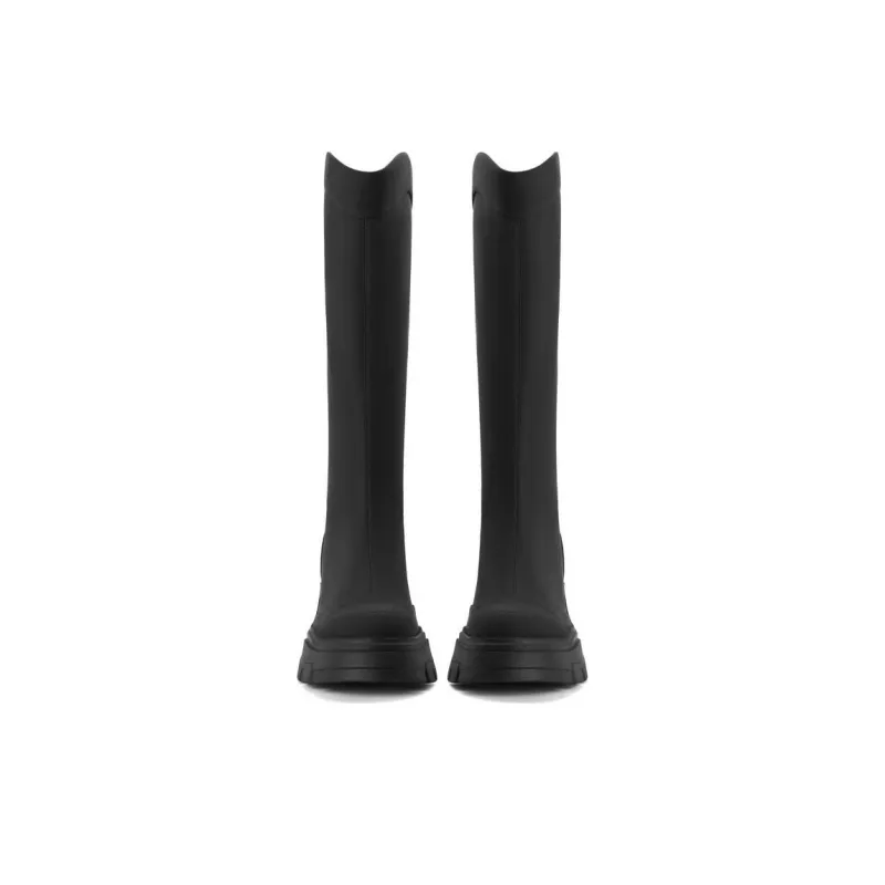 BELLE Knee-high Boots 6cm Women's Green Apricot Black-3