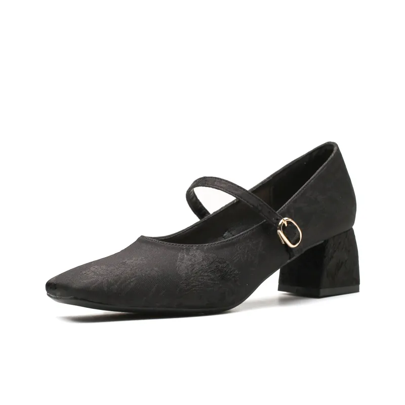 YAFEI XUANYU Chunky Heel High Heels 5cm Women's Black-0
