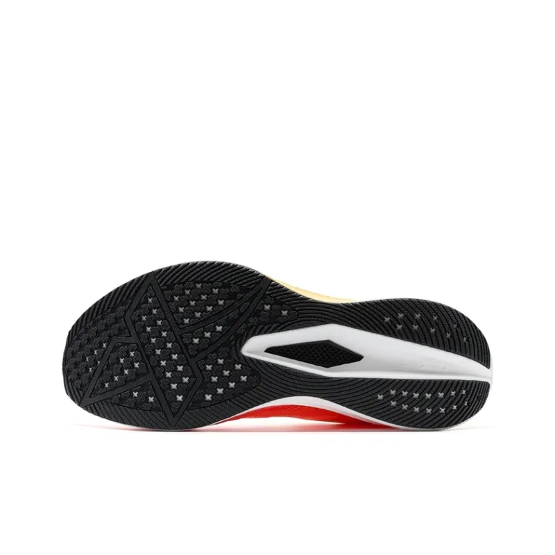 XTEP Rebound Abrasion Resistant Lightweight Slip Resistant Low Top Carbon Plate Running Shoes Men's White Red Orange-6