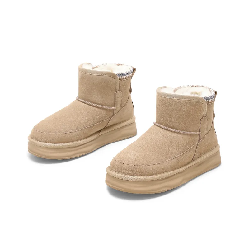 ST&SAT Warm Wear Resistant Slip Resistant 11cm Snow Boots Women's-3