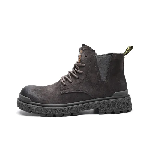 TRUMPPIPE Ankle-Length Martin Boot Men's Gray