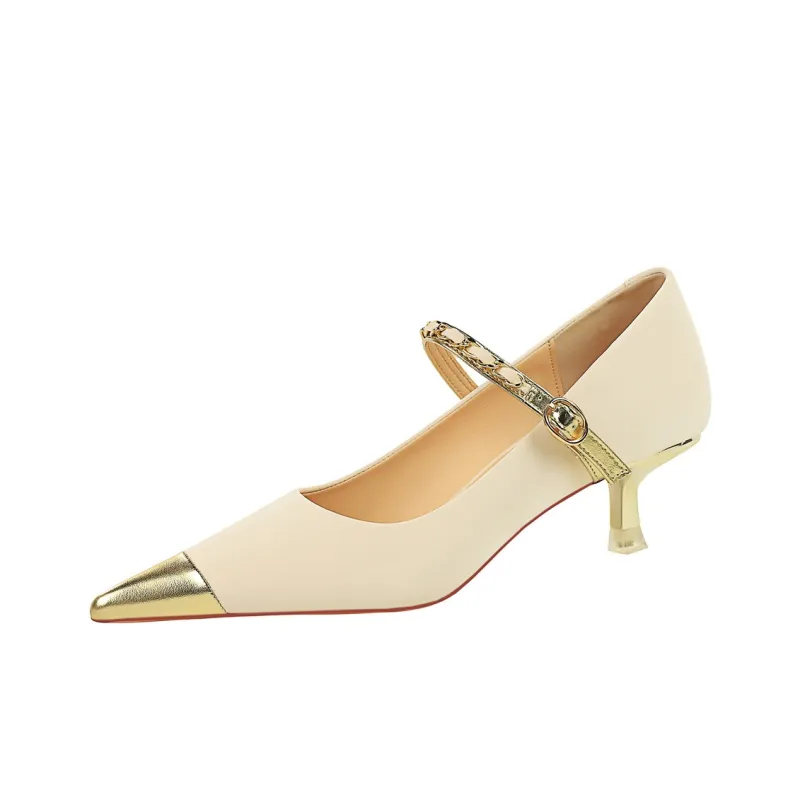 QITUMAUL Slim Heel High Heels 4.5cm Women's-4